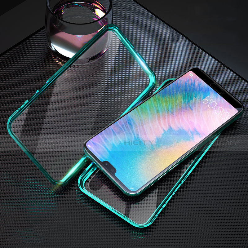 Custodia Lusso Alluminio Laterale Specchio 360 Gradi Cover T09 per Huawei Honor 20 Verde