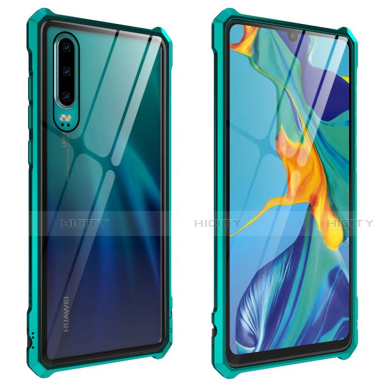 Custodia Lusso Alluminio Laterale Specchio 360 Gradi Cover T09 per Huawei P30