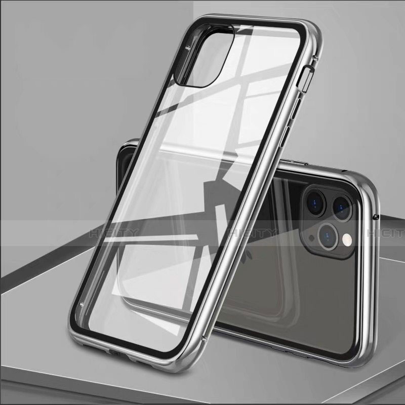 Custodia Lusso Alluminio Laterale Specchio 360 Gradi Cover T10 per Apple iPhone 11 Pro Max