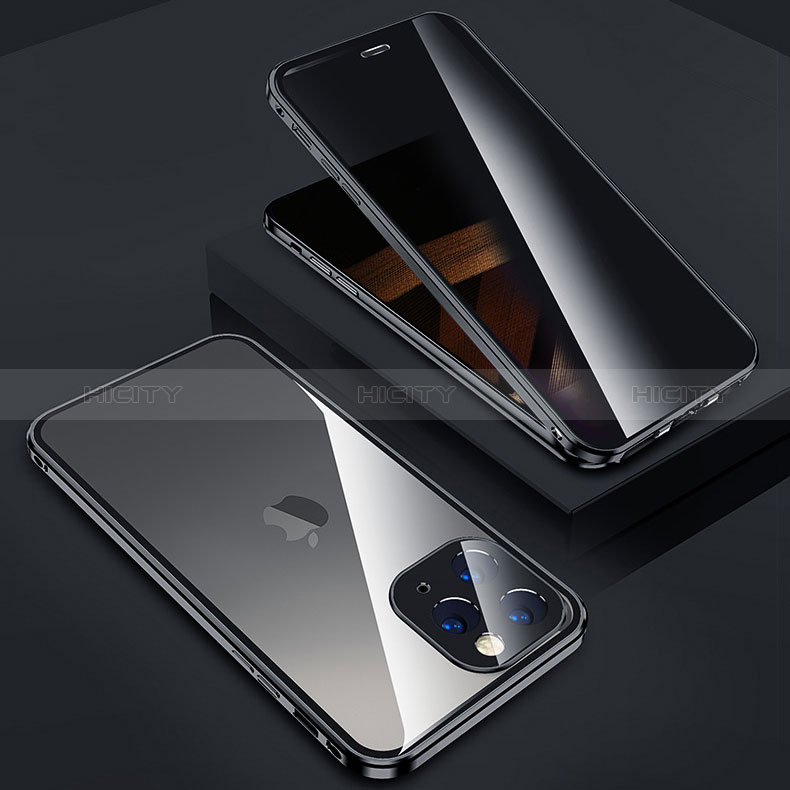 Custodia Lusso Alluminio Laterale Specchio 360 Gradi Cover Z05 per Apple iPhone 14 Pro