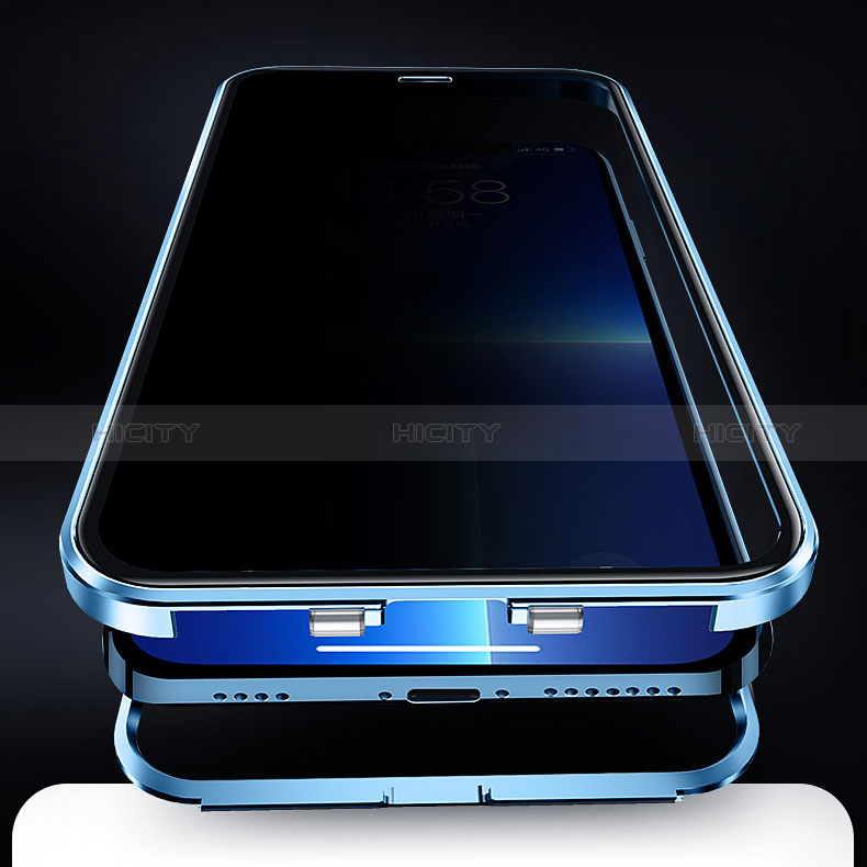 Custodia Lusso Alluminio Laterale Specchio 360 Gradi Cover Z05 per Apple iPhone 14 Pro Max