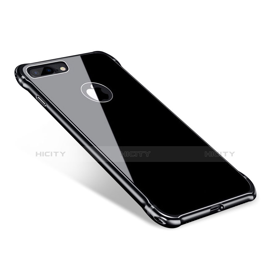 Custodia Lusso Alluminio Laterale Specchio Cover M01 per Apple iPhone 8 Plus Nero