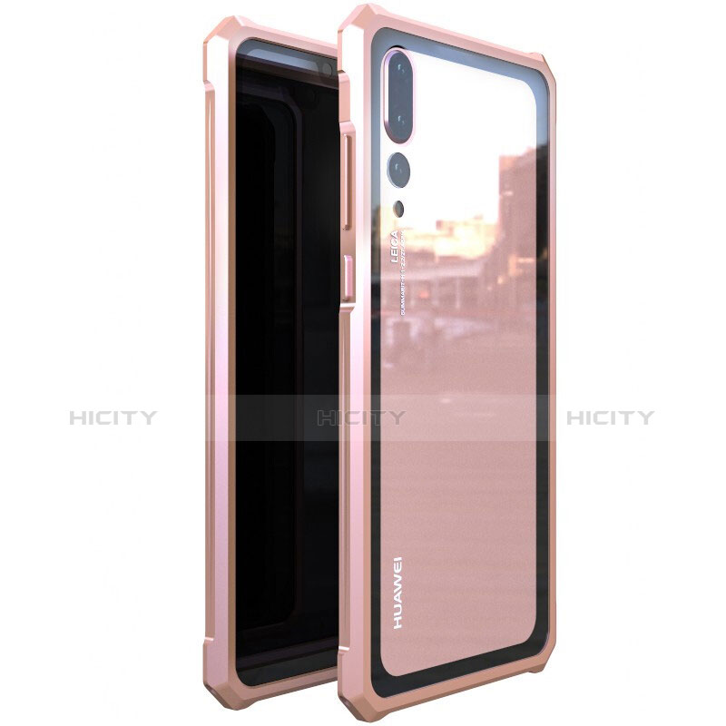 Custodia Lusso Alluminio Laterale Specchio Cover M03 per Huawei P20 Pro