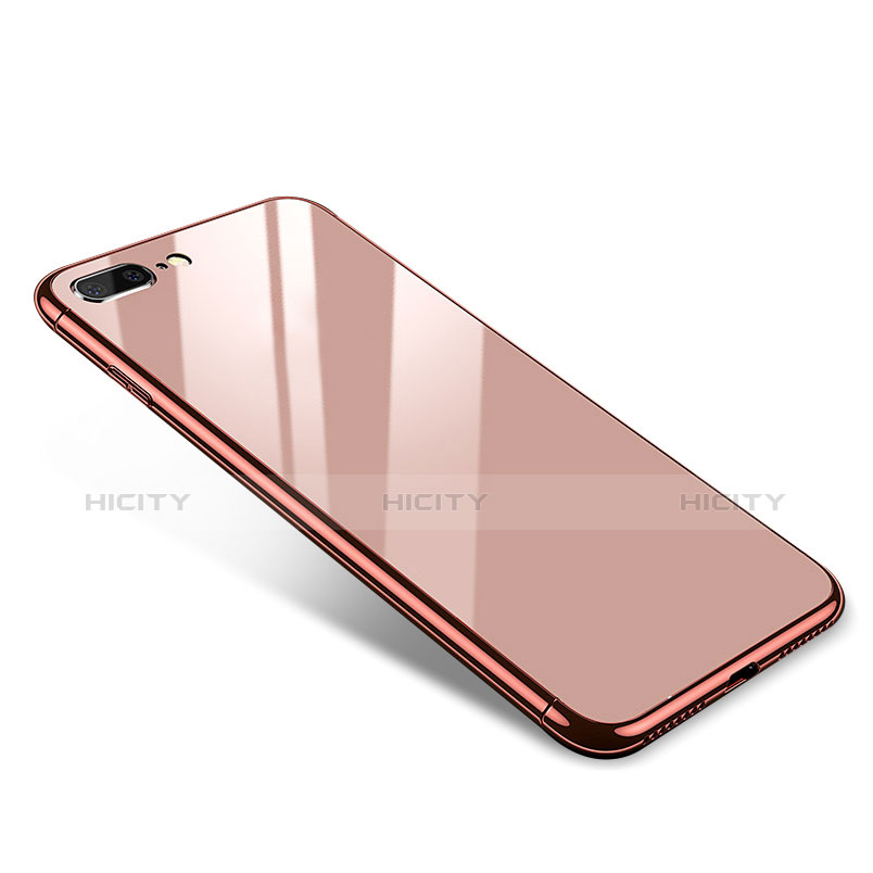 Custodia Lusso Alluminio Laterale Specchio Cover per Apple iPhone 8 Plus Oro Rosa