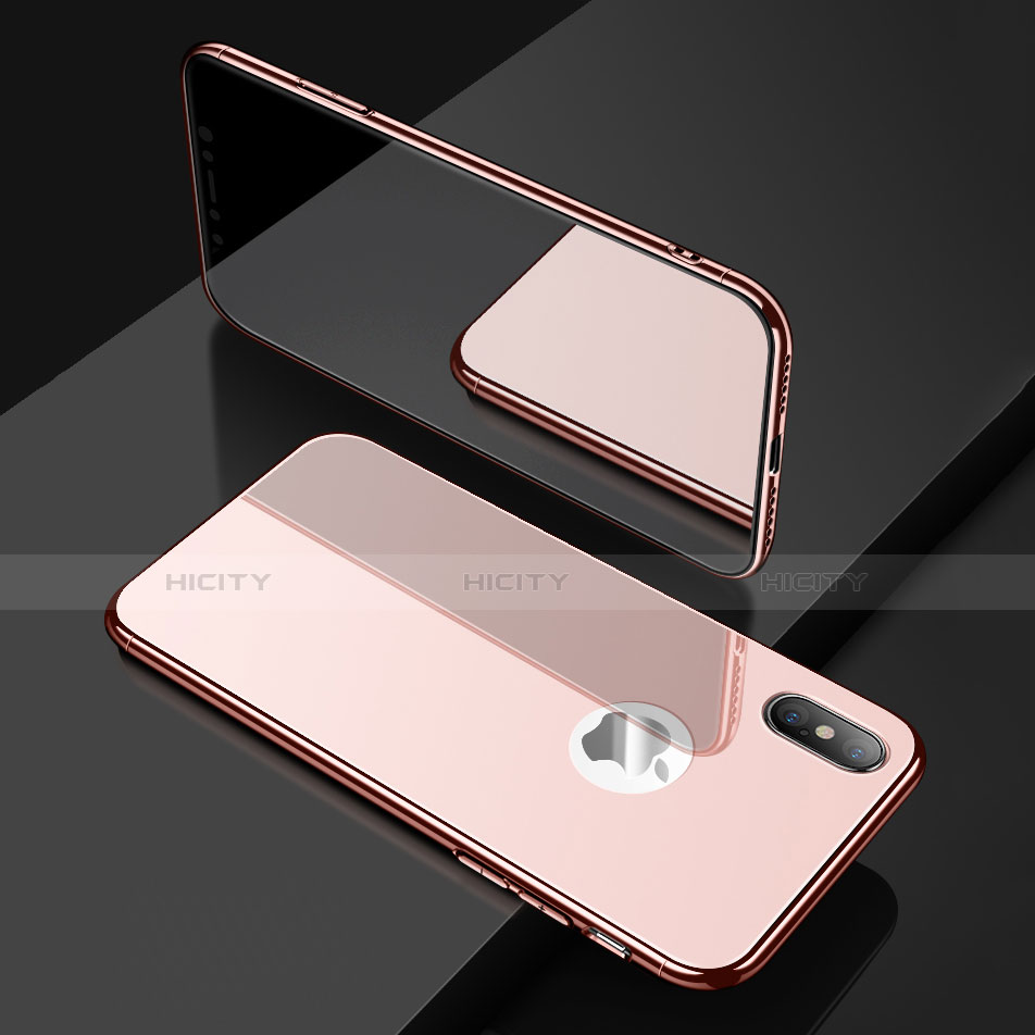 Custodia Lusso Alluminio Laterale Specchio Cover per Apple iPhone X