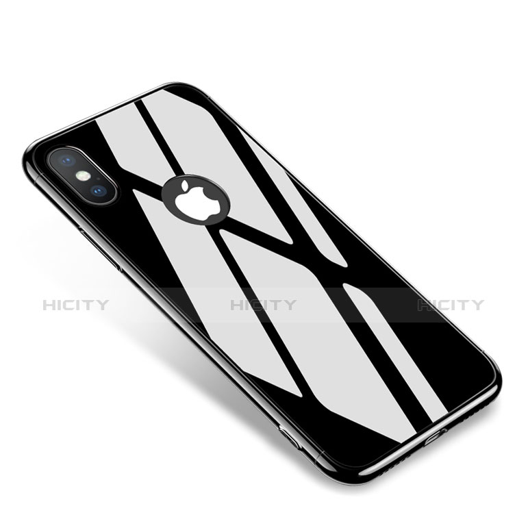 Custodia Lusso Alluminio Laterale Specchio Cover per Apple iPhone Xs Nero