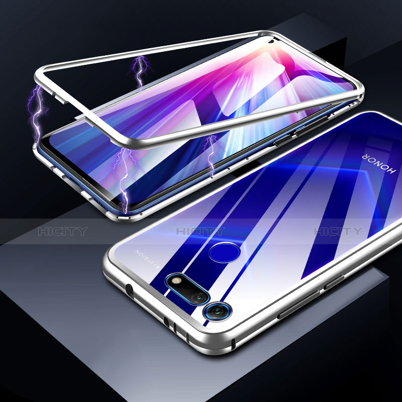 Custodia Lusso Alluminio Laterale Specchio Cover per Huawei Honor V20 Argento