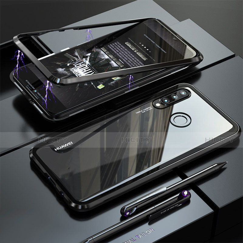 Custodia Lusso Alluminio Laterale Specchio Cover per Huawei P30 Lite XL