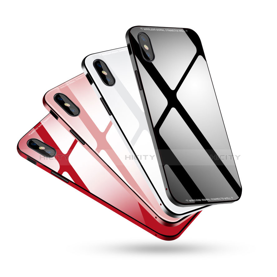 Custodia Lusso Alluminio Laterale Specchio Cover S01 per Apple iPhone X