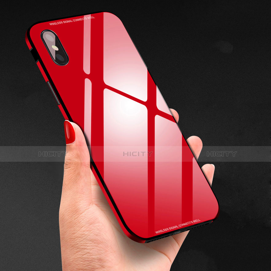 Custodia Lusso Alluminio Laterale Specchio Cover S01 per Apple iPhone X