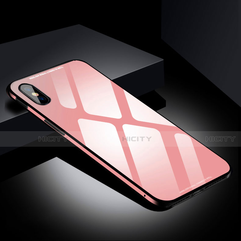 Custodia Lusso Alluminio Laterale Specchio Cover S01 per Apple iPhone Xs