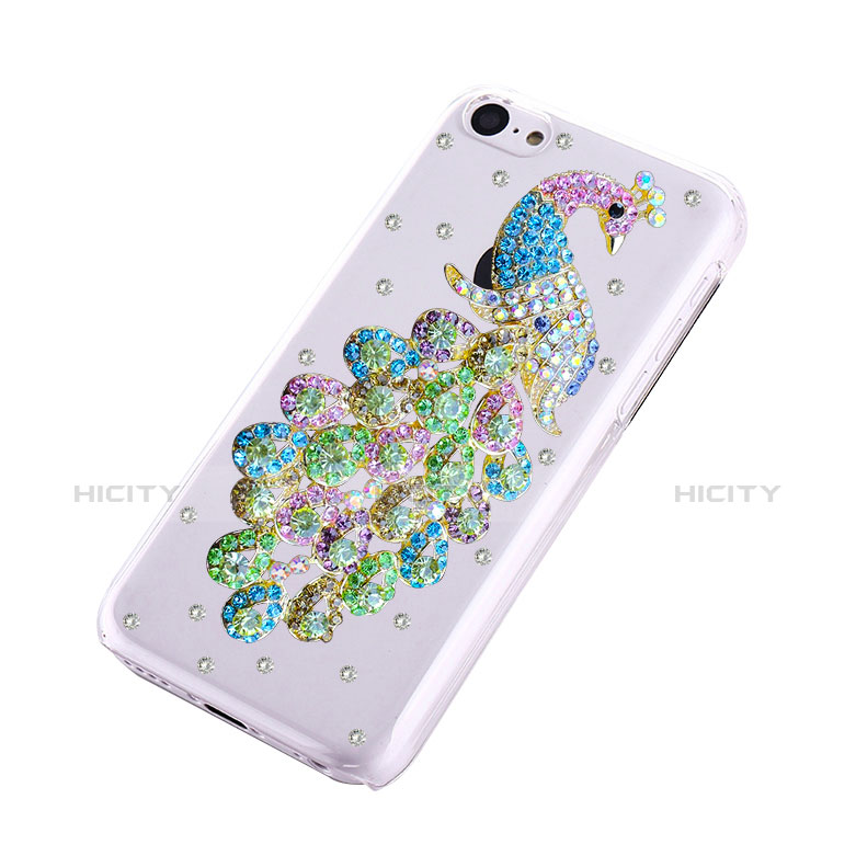 Custodia Lusso Diamante Strass Gioielli Pavone per Apple iPhone 5C Verde