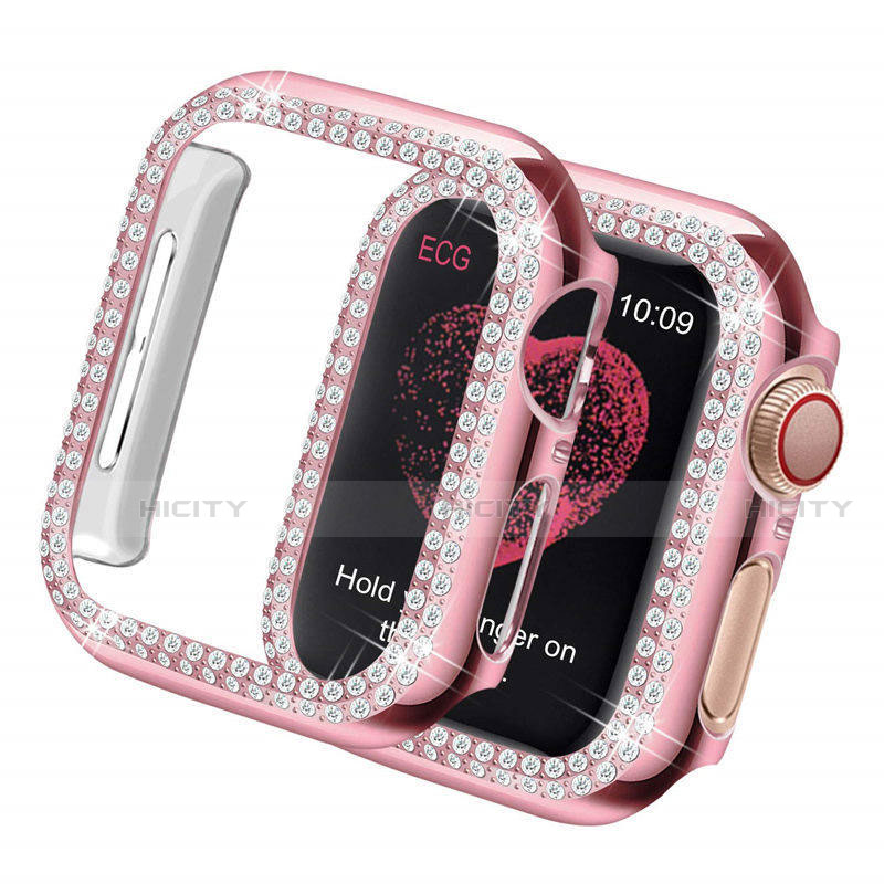 Custodia Lusso Diamante Strass Gioielli per Apple iWatch 5 44mm Rosa