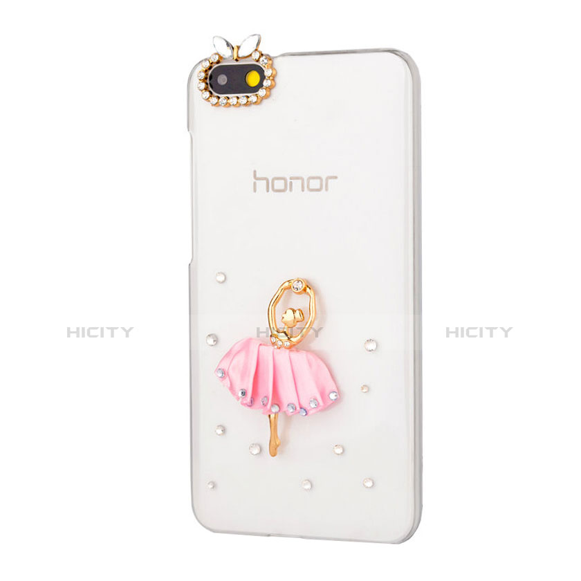 Custodia Lusso Diamante Strass Gioielli Ragazza Danzante per Huawei Honor 4X Rosa