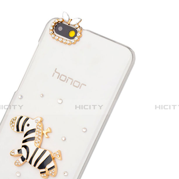 Custodia Lusso Diamante Strass Gioielli Zebra per Huawei Honor 4X Nero