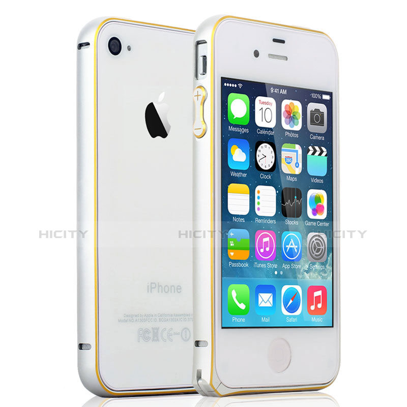 Custodia Lusso Laterale Alluminio per Apple iPhone 4S Argento