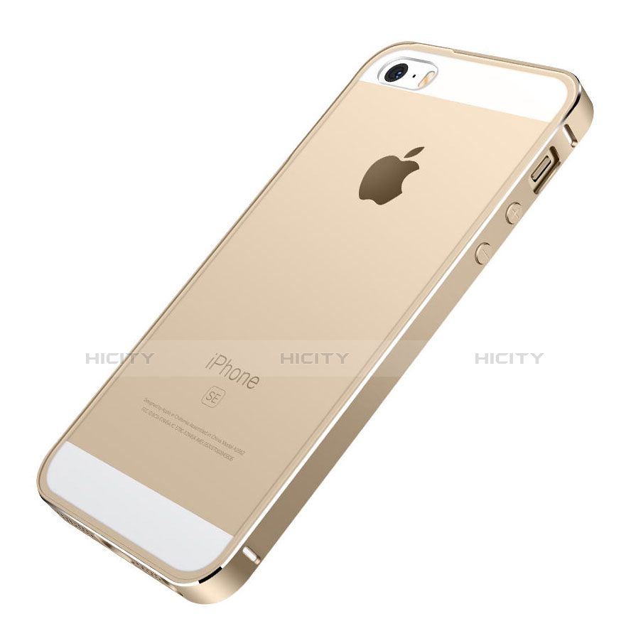 Custodia Lusso Laterale Alluminio per Apple iPhone SE Oro