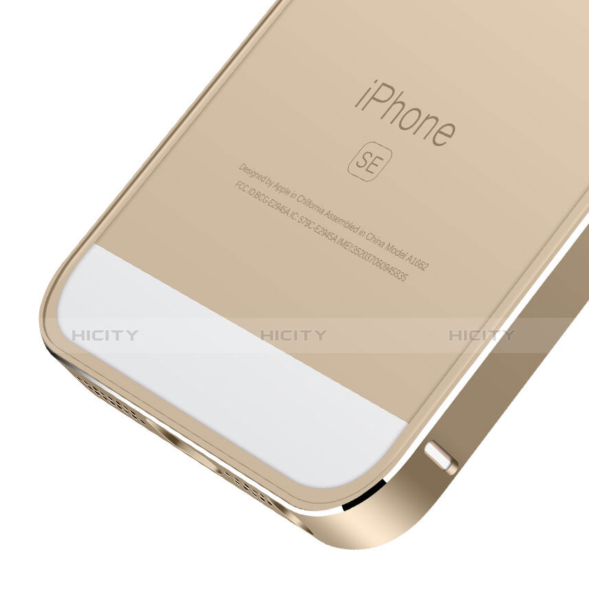 Custodia Lusso Laterale Alluminio per Apple iPhone SE Oro