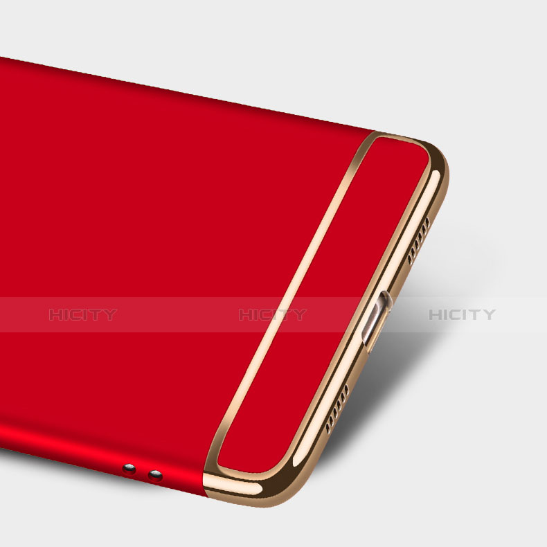 Custodia Lusso Metallo Laterale e Plastica con Anello Supporto A02 per Huawei Honor 6X Rosso
