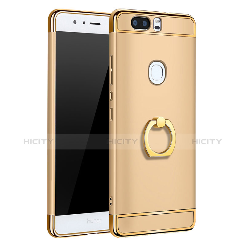 Custodia Lusso Metallo Laterale e Plastica con Anello Supporto per Huawei Honor V8 Oro