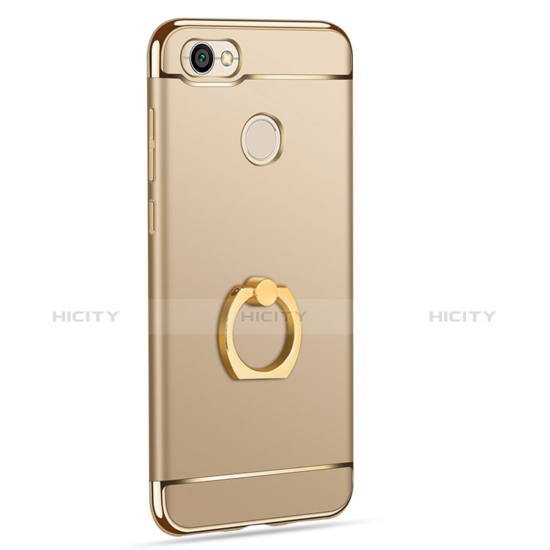 Custodia Lusso Metallo Laterale e Plastica con Anello Supporto per Xiaomi Redmi Note 5A High Edition Oro