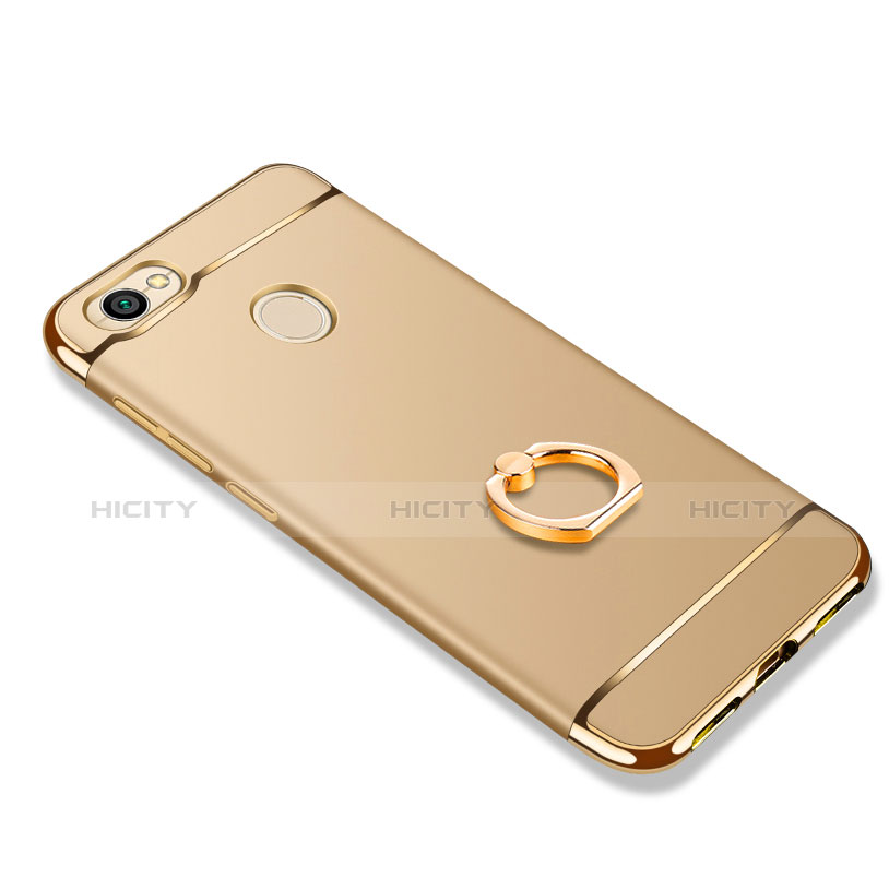 Custodia Lusso Metallo Laterale e Plastica con Anello Supporto per Xiaomi Redmi Note 5A High Edition Oro