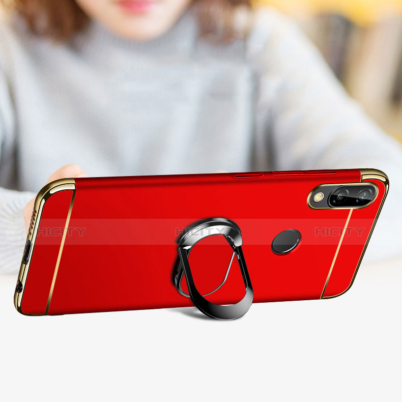 Custodia Lusso Metallo Laterale e Plastica con Magnetico Anello Supporto per Huawei Nova 3i Rosso