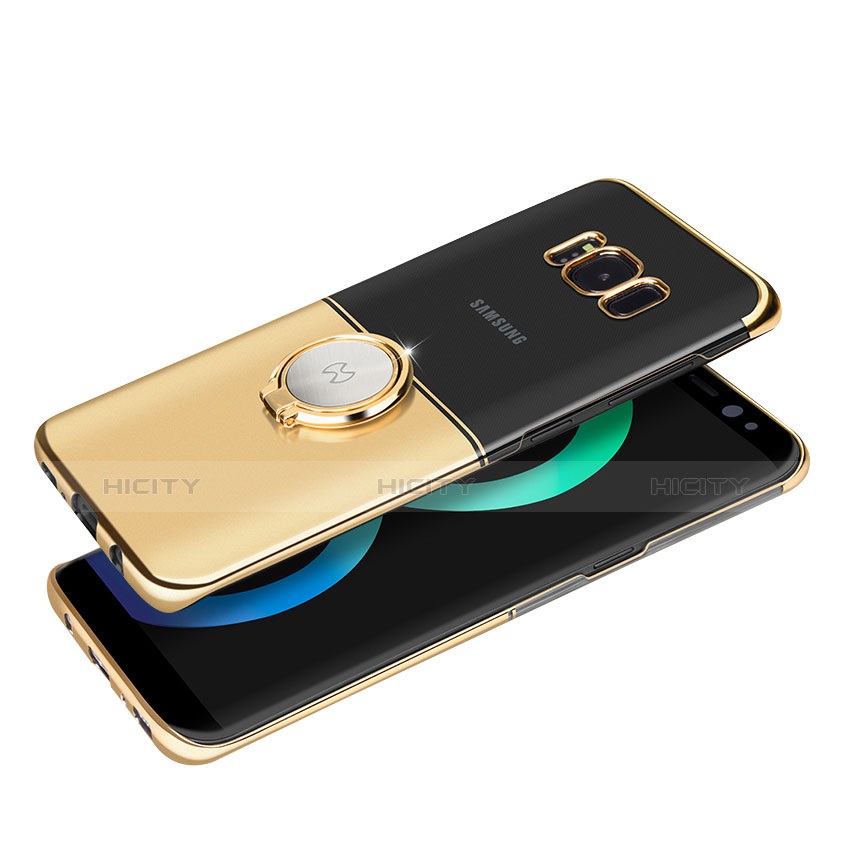 Custodia Lusso Metallo Laterale e Plastica con Magnetico Anello Supporto per Samsung Galaxy S8 Oro