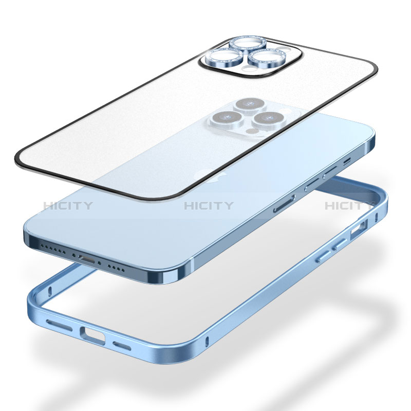 Custodia Lusso Metallo Laterale e Plastica Cover Bling-Bling LF1 per Apple iPhone 15 Plus