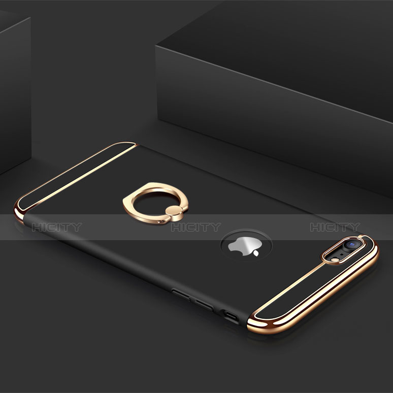 Custodia Lusso Metallo Laterale e Plastica Cover con Anello Supporto A01 per Apple iPhone 7