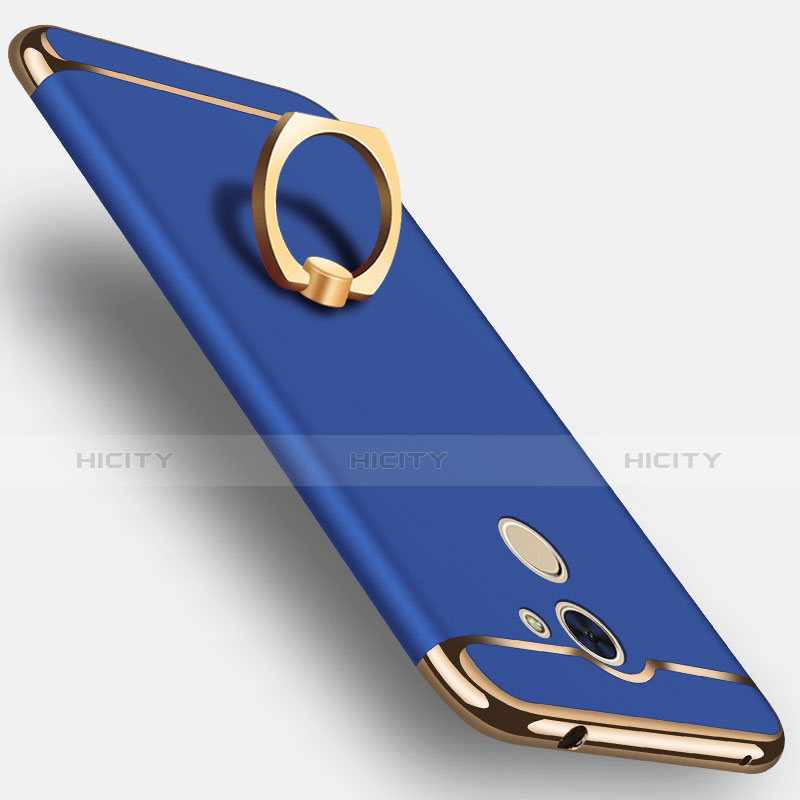 Custodia Lusso Metallo Laterale e Plastica Cover con Anello Supporto A01 per Huawei Enjoy 7 Plus