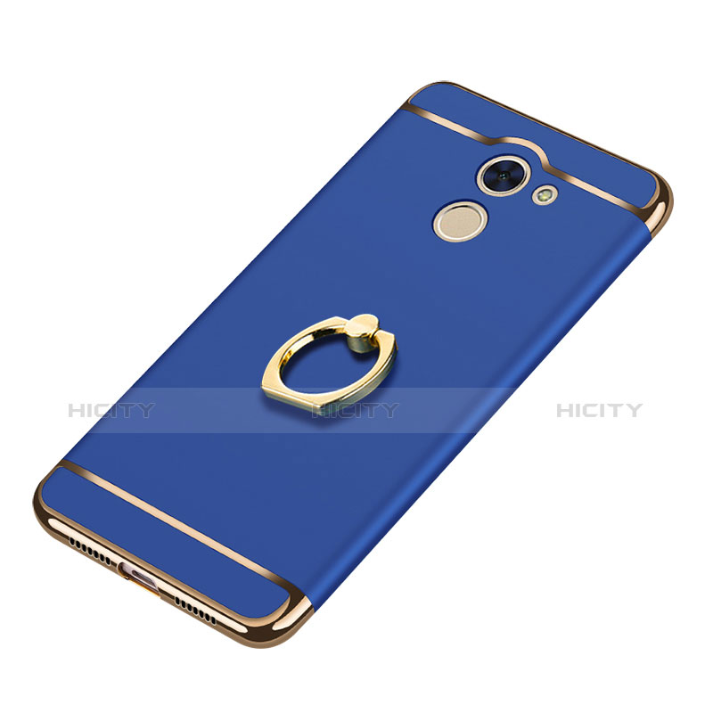 Custodia Lusso Metallo Laterale e Plastica Cover con Anello Supporto A01 per Huawei Enjoy 7 Plus