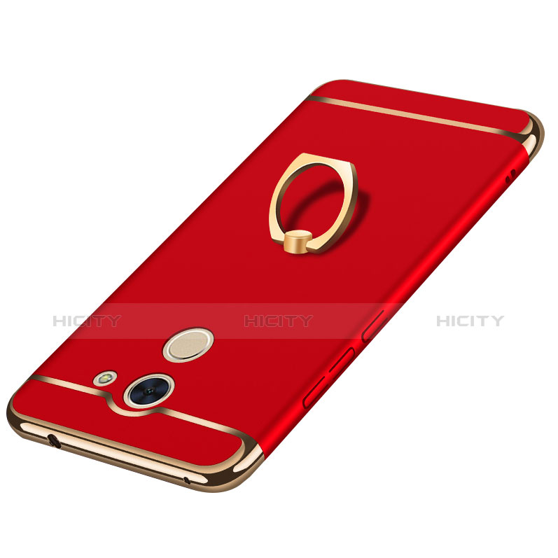 Custodia Lusso Metallo Laterale e Plastica Cover con Anello Supporto A01 per Huawei Enjoy 7 Plus