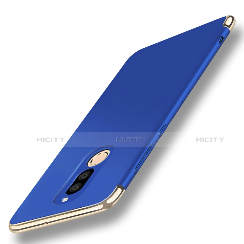 Custodia Lusso Metallo Laterale e Plastica Cover con Anello Supporto A01 per Huawei G10 Blu