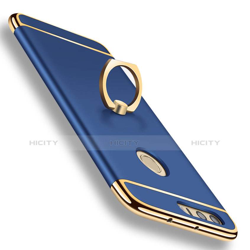 Custodia Lusso Metallo Laterale e Plastica Cover con Anello Supporto A01 per Huawei Honor 8