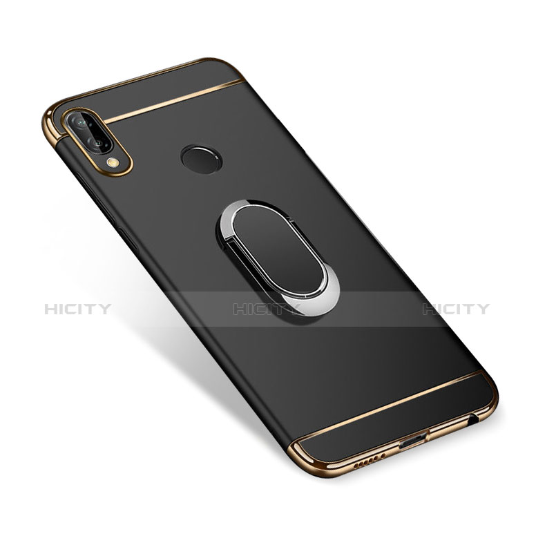 Custodia Lusso Metallo Laterale e Plastica Cover con Anello Supporto A01 per Huawei Nova 3i Nero