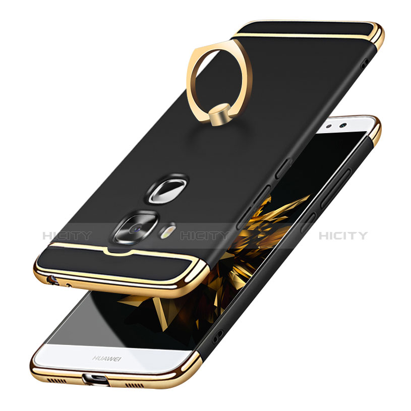 Custodia Lusso Metallo Laterale e Plastica Cover con Anello Supporto A01 per Huawei Nova Plus