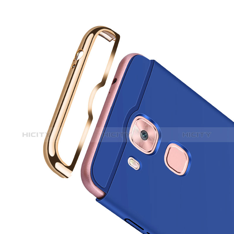 Custodia Lusso Metallo Laterale e Plastica Cover con Anello Supporto A01 per Huawei Nova Plus