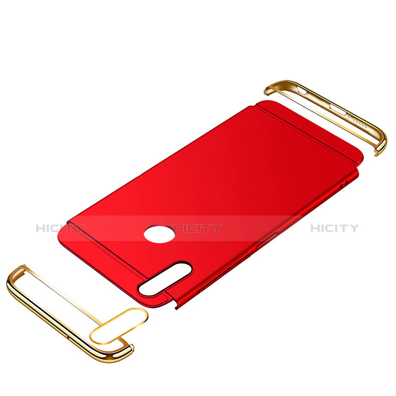 Custodia Lusso Metallo Laterale e Plastica Cover con Anello Supporto A01 per Huawei P Smart+ Plus