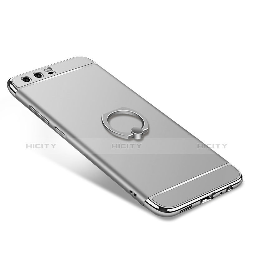 Custodia Lusso Metallo Laterale e Plastica Cover con Anello Supporto A01 per Huawei P10 Plus