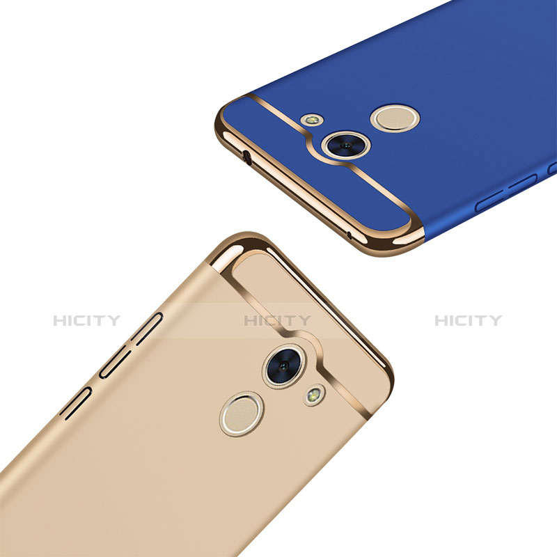 Custodia Lusso Metallo Laterale e Plastica Cover con Anello Supporto A01 per Huawei Y7 Prime