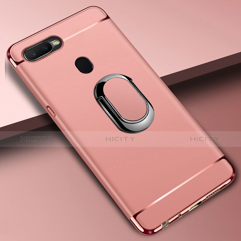 Custodia Lusso Metallo Laterale e Plastica Cover con Anello Supporto A01 per Oppo AX7