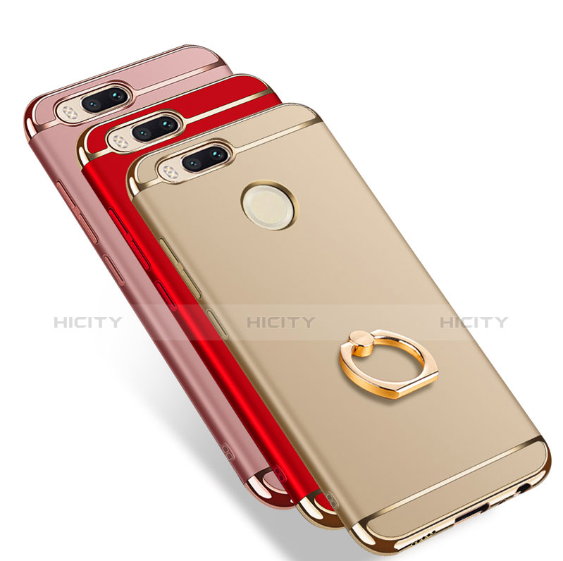 Custodia Lusso Metallo Laterale e Plastica Cover con Anello Supporto A01 per Xiaomi Mi 5X