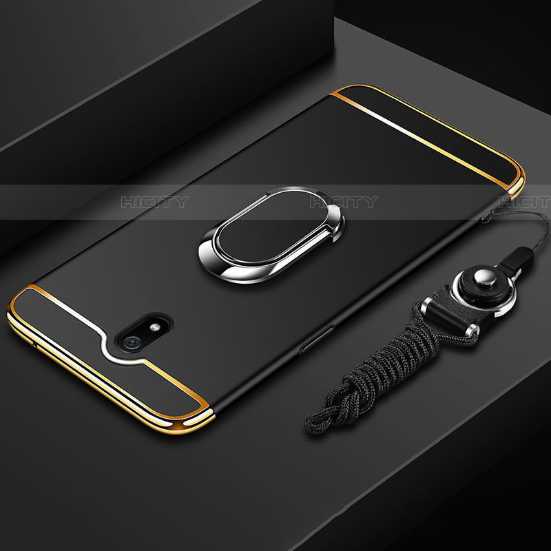 Custodia Lusso Metallo Laterale e Plastica Cover con Anello Supporto A01 per Xiaomi Redmi 8A