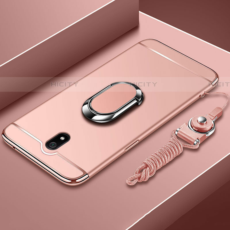 Custodia Lusso Metallo Laterale e Plastica Cover con Anello Supporto A01 per Xiaomi Redmi 8A