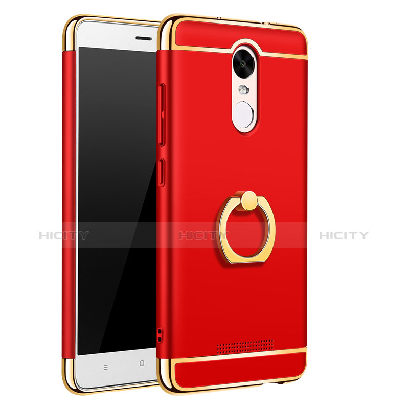 Custodia Lusso Metallo Laterale e Plastica Cover con Anello Supporto A01 per Xiaomi Redmi Note 3