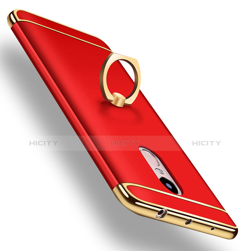 Custodia Lusso Metallo Laterale e Plastica Cover con Anello Supporto A01 per Xiaomi Redmi Note 4