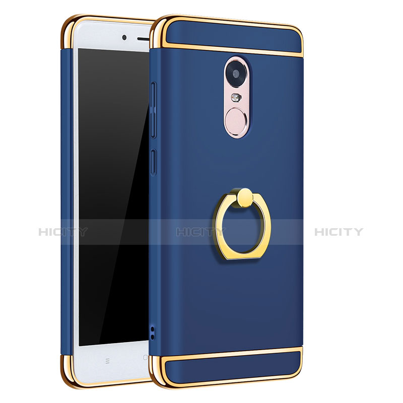 Custodia Lusso Metallo Laterale e Plastica Cover con Anello Supporto A01 per Xiaomi Redmi Note 4X High Edition