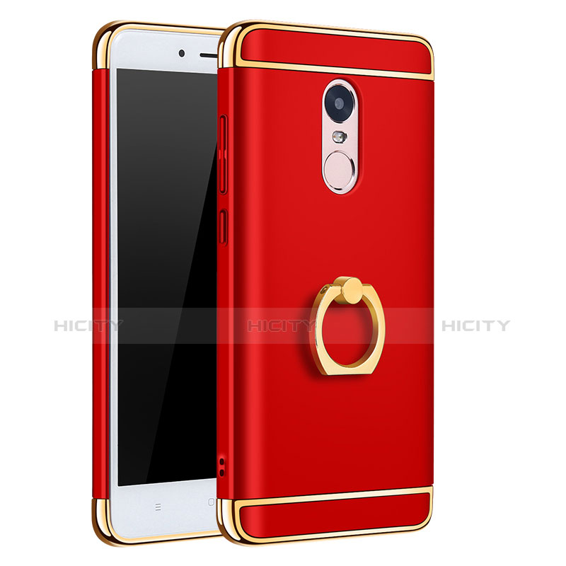 Custodia Lusso Metallo Laterale e Plastica Cover con Anello Supporto A01 per Xiaomi Redmi Note 4X High Edition