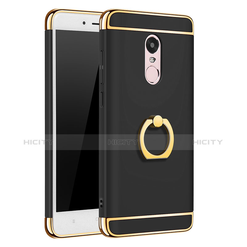 Custodia Lusso Metallo Laterale e Plastica Cover con Anello Supporto A01 per Xiaomi Redmi Note 4X High Edition